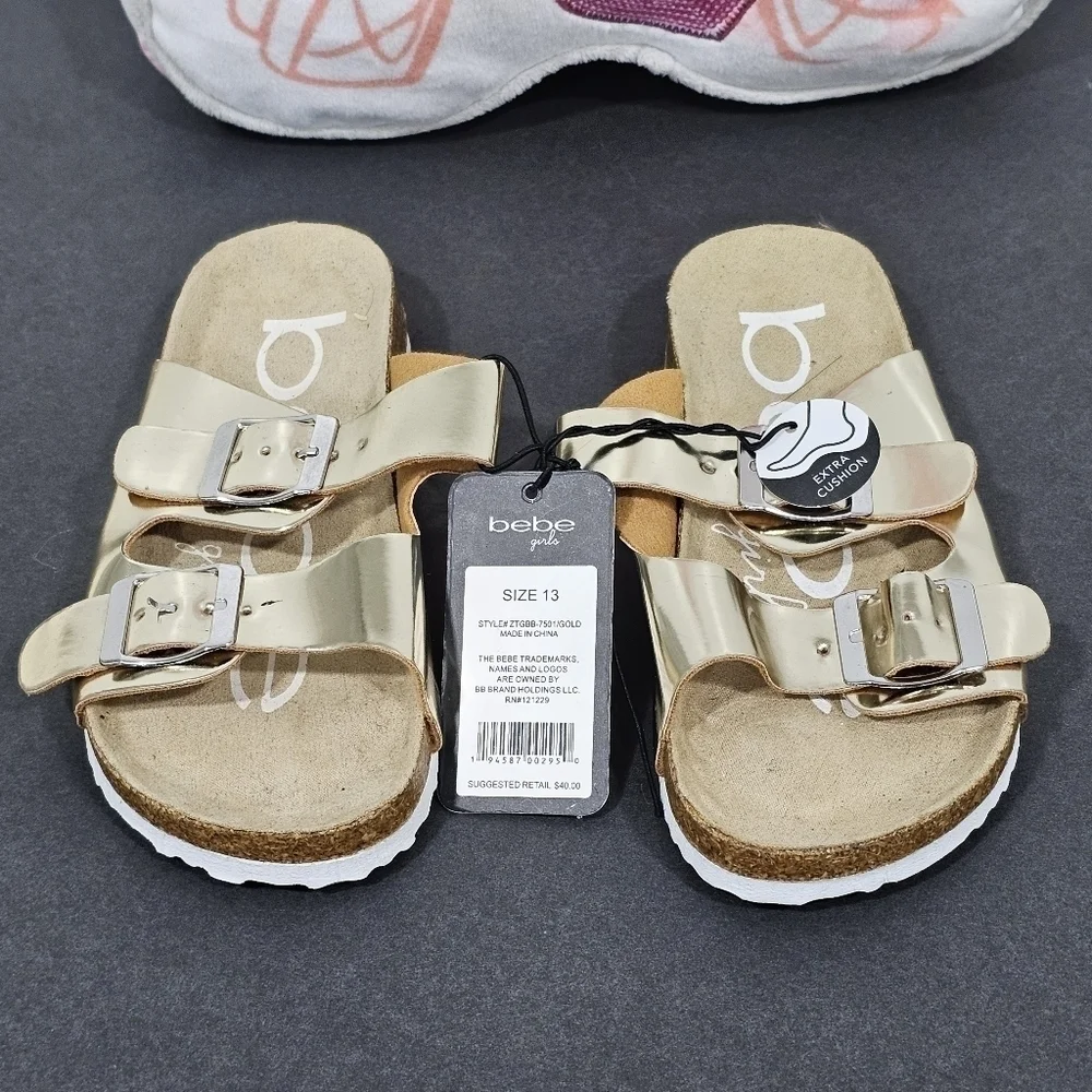 Bebe sandals girls gold color sz.13 new